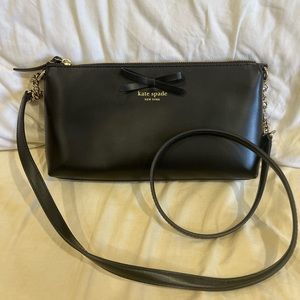 Black Kate spade bow crossbody leather bag